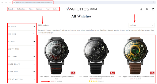 Watches.com web scraper