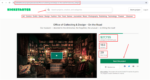 kickstarter web scraper