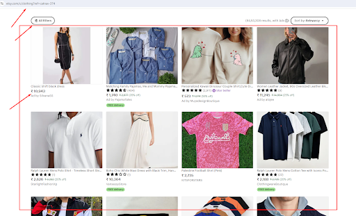 web scraping Etsy