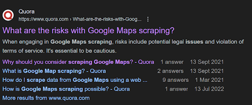 quora google map scraping