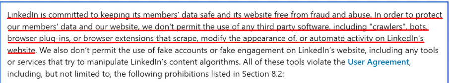 LinkedIn terms of service