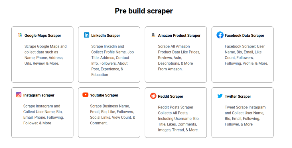 Pre build scraper