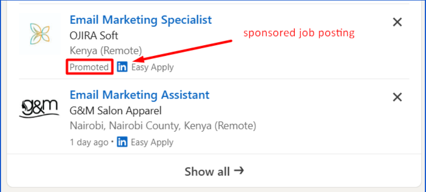 Sponsored Job Postings