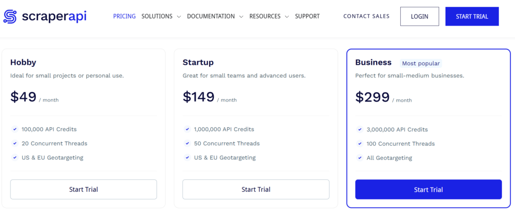 scraperapi pricing