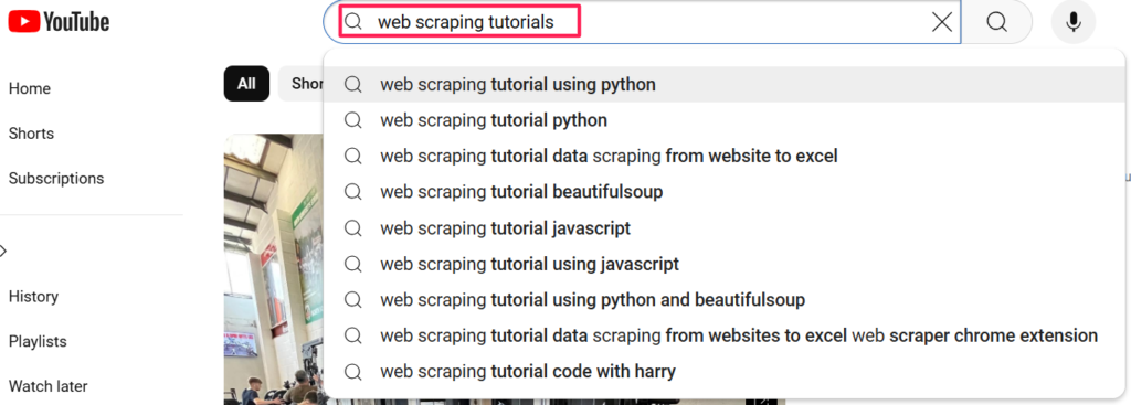 web scraping example