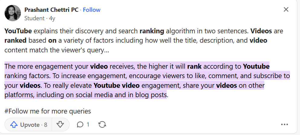 youtube ranking