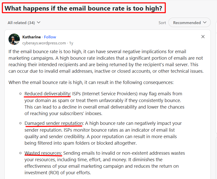 Quora post on high bounce rates