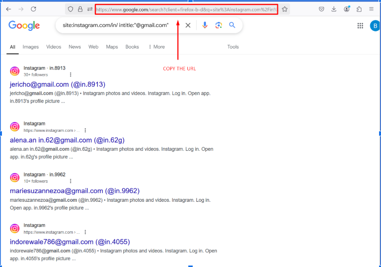 copy search result