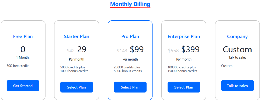 pricing plans