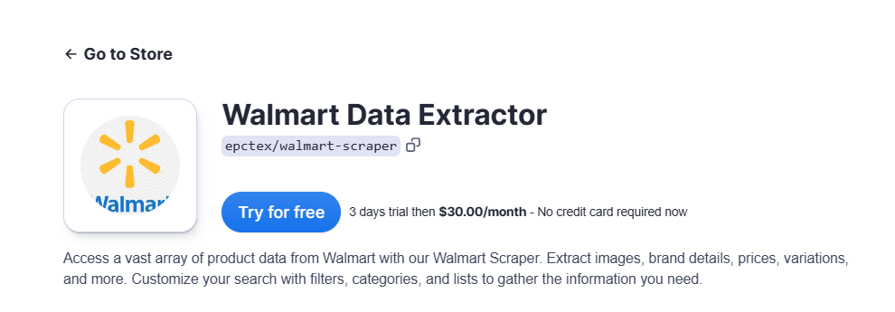 Apify Walmart Scraper