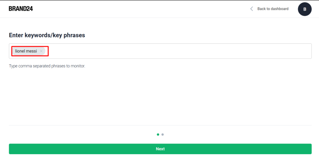 Brand24 lionel messi keyword