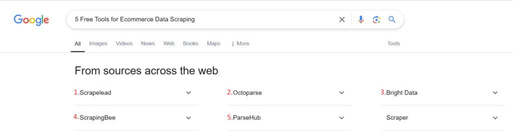 Free Tools for Ecommerce Data Scraping