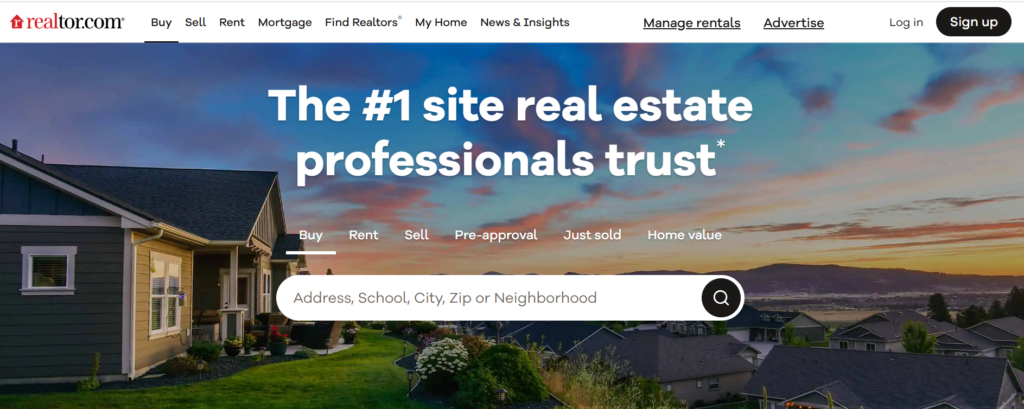 Realtor.com Homepage