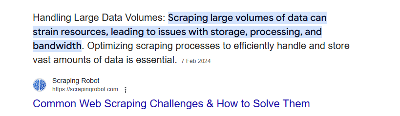 Scraping large volumes