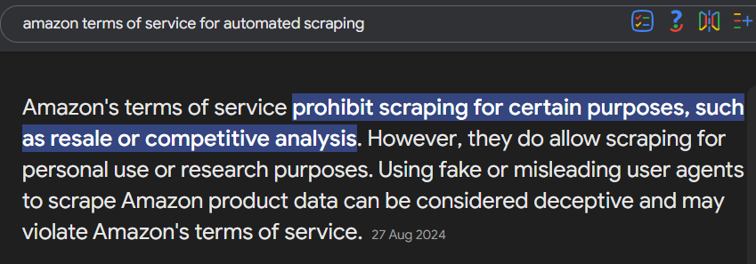 amazon about scraping