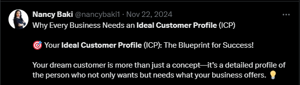 ideal customer profile tweet