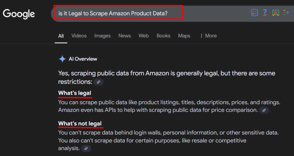 is it Legal to Scrape Amazon Product Data