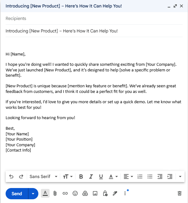 marketing email template