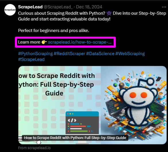 scrapelead twitter post