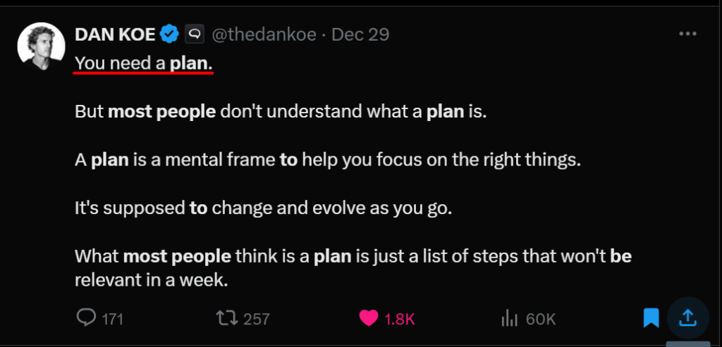 you need a plan