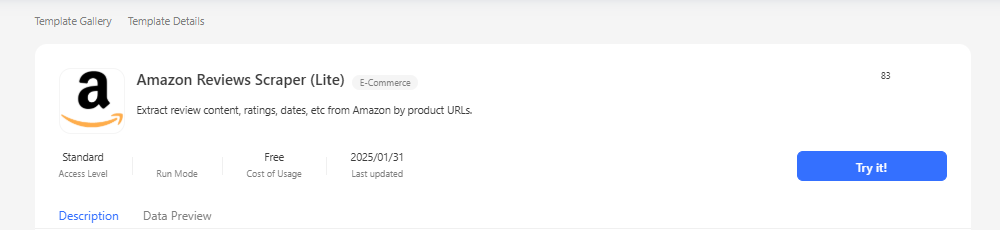 Octoparse Amazon Reviews Scraper
