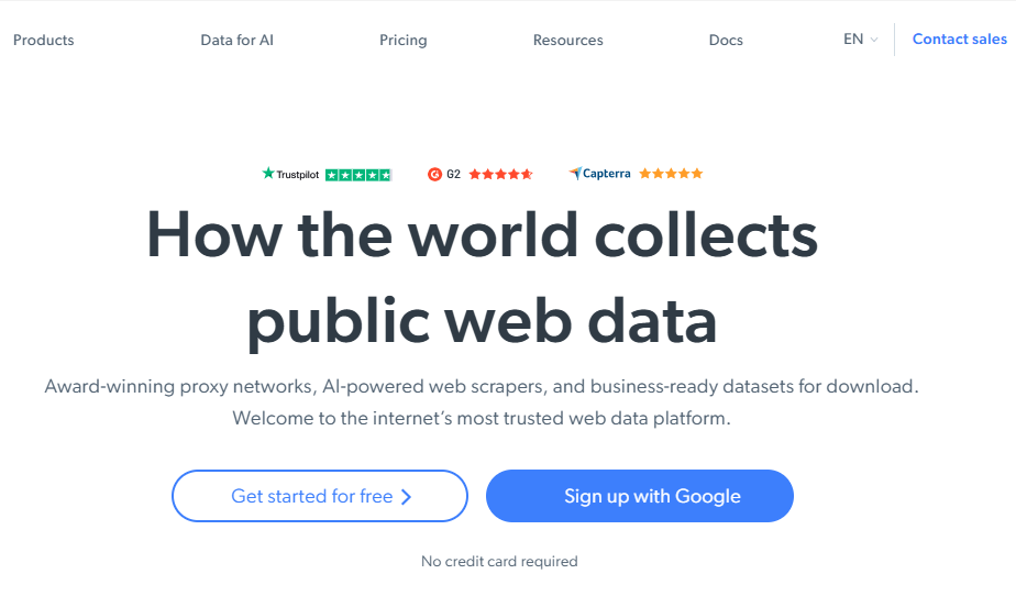 Brightdata homepage