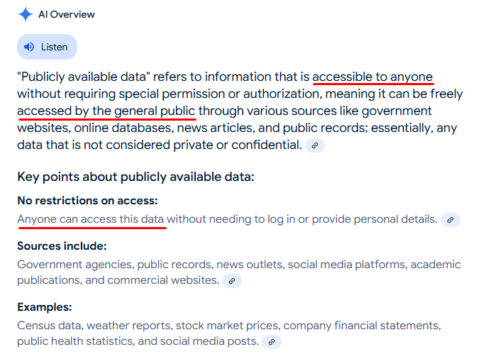 what is publicly available data