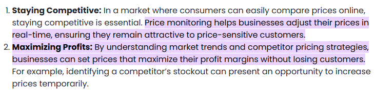 why price monitoring is important