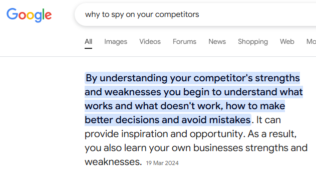 why to spy on your competitors