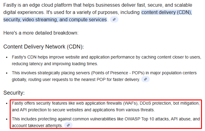 What is Fastly used for