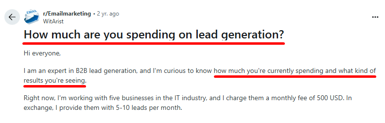 how much are you spending on lead generation