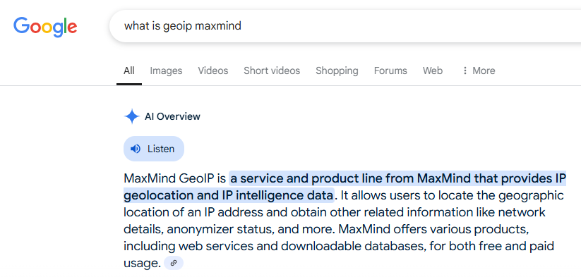 what is geoip maxmind
